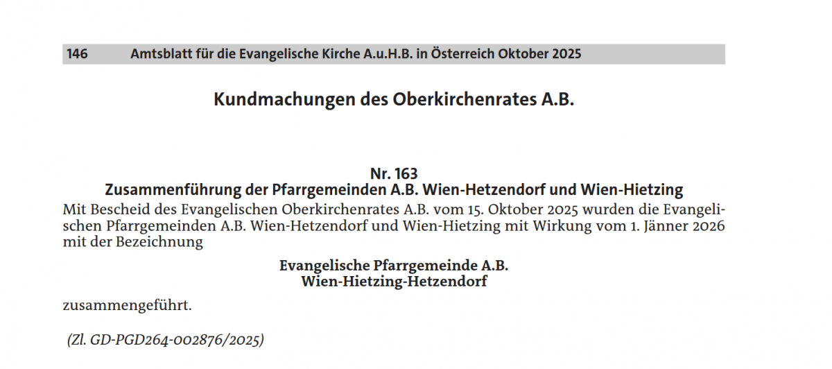 Kundmachung im Amtsblatt